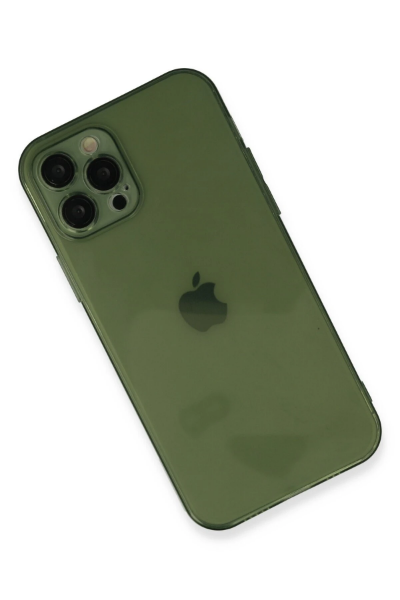 Newface iPhone 12 Pro Max Kılıf Fly Lens Silikon - Yeşil resmi