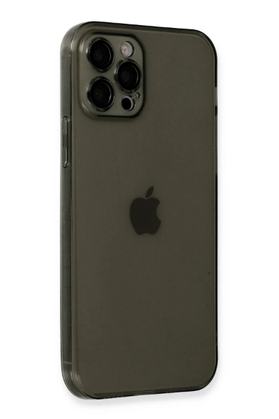 Newface iPhone 12 Pro Max Kılıf Fly Lens Silikon - Siyah resmi