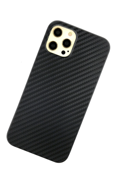 Newface iPhone 12 Pro Max Kılıf Karbon PP Silikon - Siyah resmi