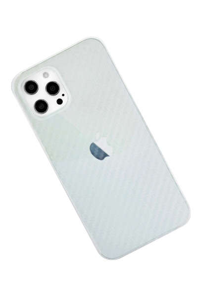 Newface iPhone 12 Pro Max Kılıf Karbon PP Silikon - Şeffaf resmi