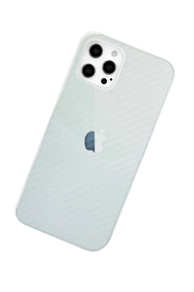 Newface iPhone 12 Pro Max Kılıf Karbon PP Silikon - Şeffaf resmi