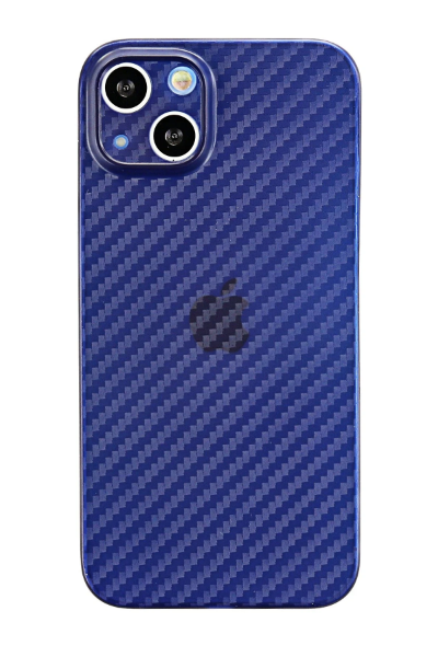 Newface iPhone 13 Kılıf Karbon PP Silikon - Mavi resmi