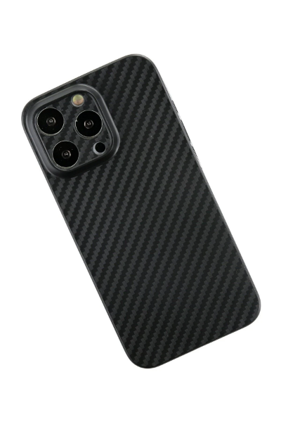 Newface iPhone 13 Pro Kılıf Karbon PP Silikon - Siyah resmi