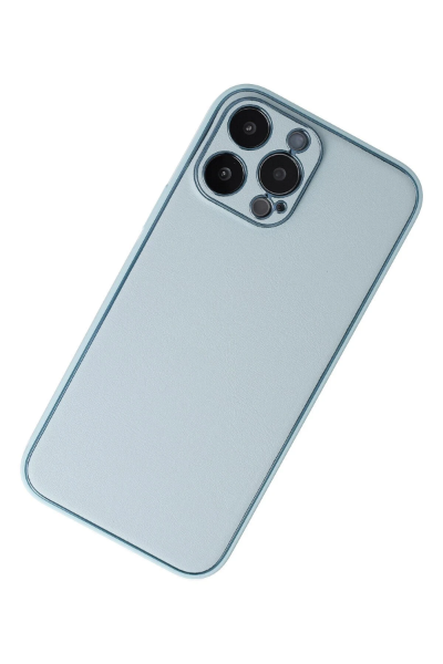 Newface iPhone 13 Pro Kılıf Coco Deri Silikon Kapak - Turkuaz resmi