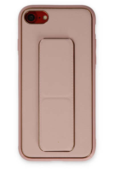 Newface iPhone 7 Kılıf Coco Deri Standlı Kapak - Pembe resmi