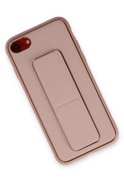 Newface iPhone 7 Kılıf Coco Deri Standlı Kapak - Pembe resmi