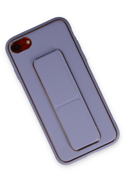 Newface iPhone 7 Kılıf Coco Deri Standlı Kapak - Lila resmi