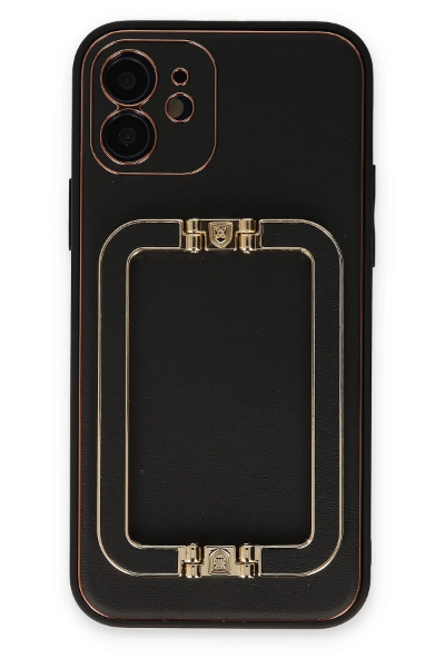 Newface iPhone 12 Kılıf Coco Elit Kapak - Siyah resmi