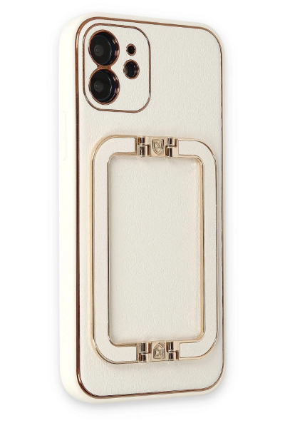 Newface iPhone 12 Kılıf Coco Elit Kapak - Beyaz resmi