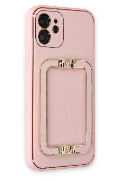 Newface iPhone 12 Kılıf Coco Elit Kapak - Pembe resmi