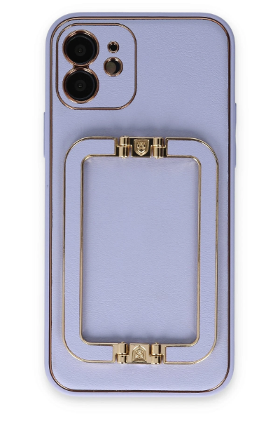 Newface iPhone 12 Kılıf Coco Elit Kapak - Lila resmi