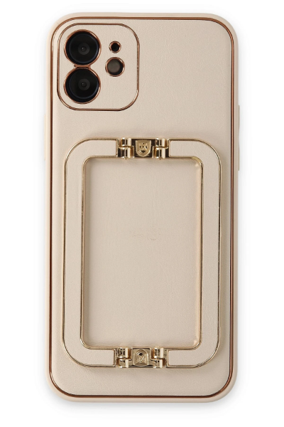 Newface iPhone 12 Kılıf Coco Elit Kapak - Gold resmi