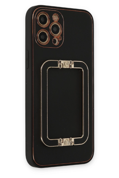 Newface iPhone 12 Pro Kılıf Coco Elit Kapak - Siyah resmi