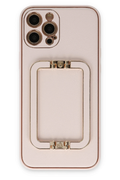 Newface iPhone 12 Pro Kılıf Coco Elit Kapak - Pudra resmi