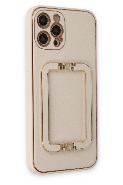 Newface iPhone 12 Pro Kılıf Coco Elit Kapak - Gold resmi