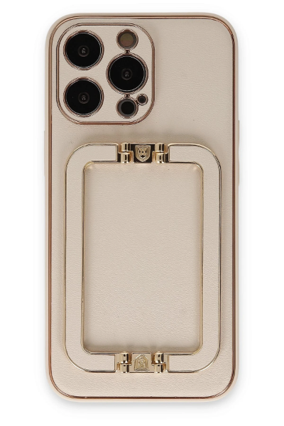 Newface iPhone 13 Pro Kılıf Coco Elit Kapak - Gold resmi