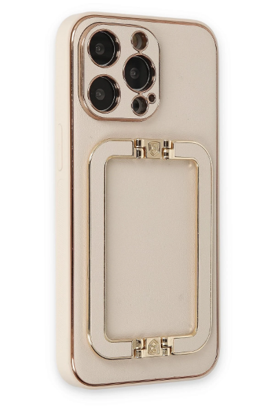 Newface iPhone 13 Pro Kılıf Coco Elit Kapak - Gold resmi