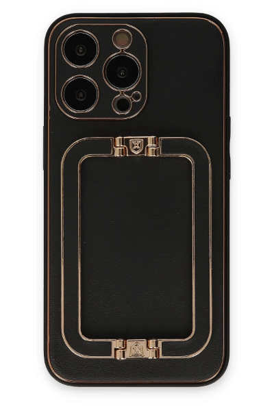 Newface iPhone 13 Pro Max Kılıf Coco Elit Kapak - Siyah resmi