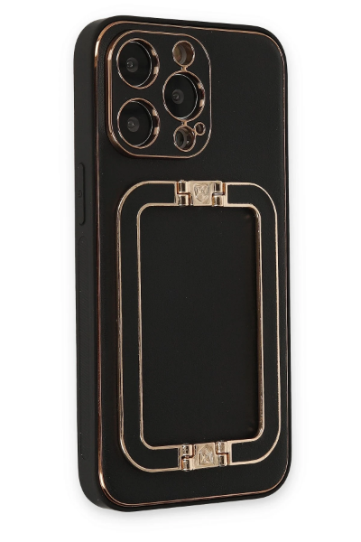Newface iPhone 13 Pro Max Kılıf Coco Elit Kapak - Siyah resmi