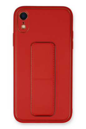 Newface iPhone XR Kılıf Coco Deri Standlı Kapak - Kırmızı resmi