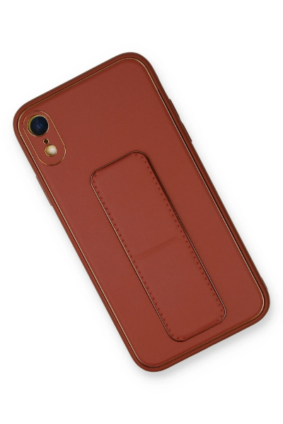 Newface iPhone XR Kılıf Coco Deri Standlı Kapak - Fuşya resmi