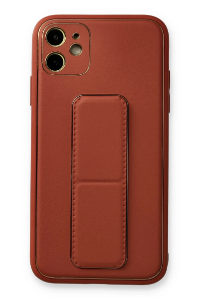 Newface iPhone 12 Kılıf Coco Deri Standlı Kapak - Fuşya resmi