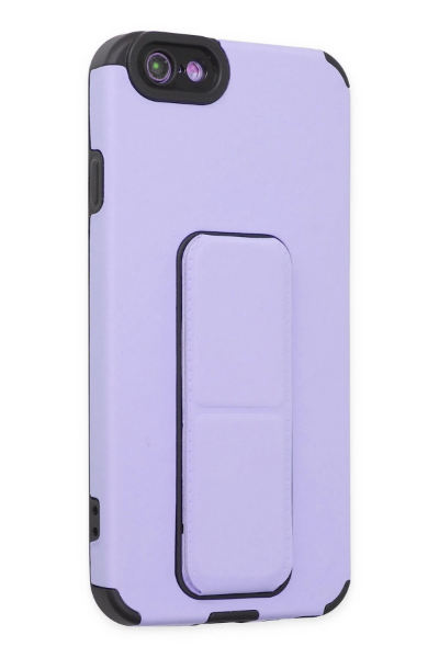 Newface iPhone 6 Kılıf Mega Standlı Silikon - Lila resmi