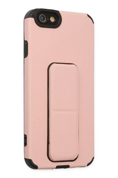 Newface iPhone 6 Kılıf Mega Standlı Silikon - Pudra resmi