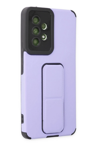Newface Samsung Galaxy A53 5G Kılıf Mega Standlı Silikon - Lila resmi