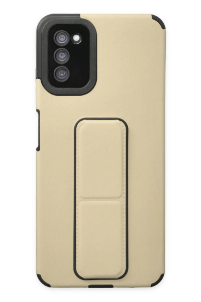 Newface Samsung Galaxy A03S Kılıf Mega Standlı Silikon - Gold resmi