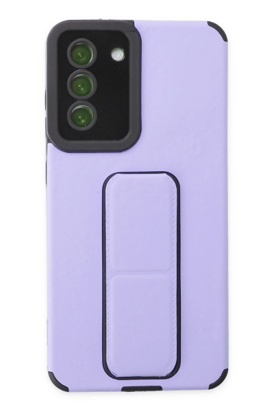 Newface Samsung Galaxy S21 FE Kılıf Mega Standlı Silikon - Lila resmi