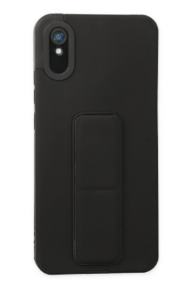 Newface Xiaomi Redmi 9A Kılıf Mega Standlı Silikon - Siyah resmi