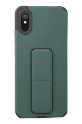 Newface Xiaomi Redmi 9A Kılıf Mega Standlı Silikon - Yeşil resmi