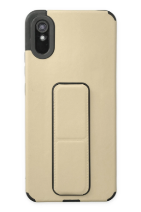 Newface Xiaomi Redmi 9A Kılıf Mega Standlı Silikon - Gold resmi