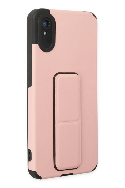 Newface Xiaomi Redmi 9A Kılıf Mega Standlı Silikon - Pudra resmi