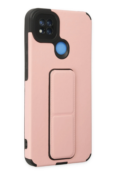 Newface Xiaomi Redmi 9C Kılıf Mega Standlı Silikon - Pudra resmi
