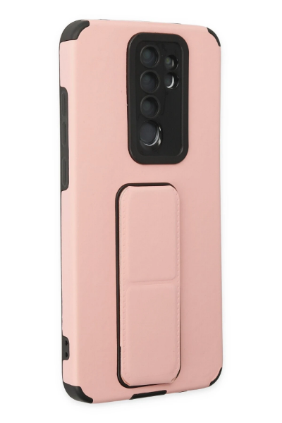 Newface Xiaomi Redmi Note 8 Pro Kılıf Mega Standlı Silikon - Pudra resmi