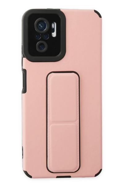 Newface Xiaomi Redmi Note 10 Kılıf Mega Standlı Silikon - Pudra resmi