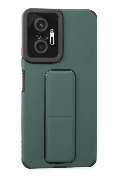 Newface Xiaomi Redmi Note 10 Pro Kılıf Mega Standlı Silikon - Yeşil resmi