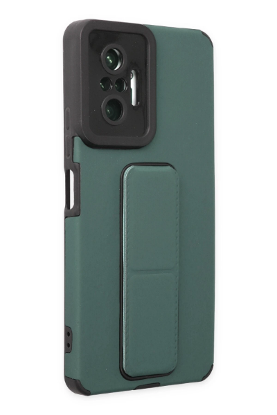 Newface Xiaomi Redmi Note 10 Pro Kılıf Mega Standlı Silikon - Yeşil resmi