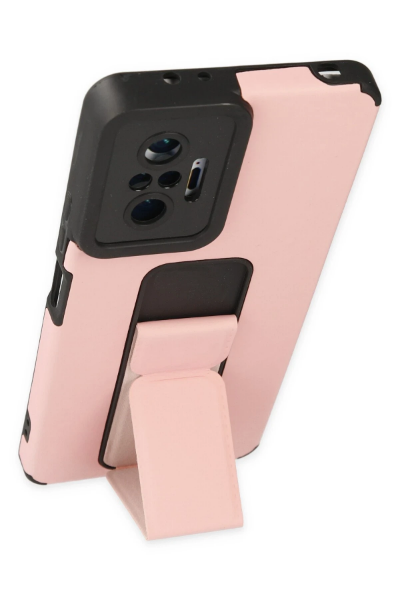 Newface Xiaomi Redmi Note 10 Pro Kılıf Mega Standlı Silikon - Pudra resmi