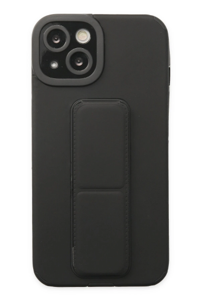 Newface iPhone 14 Plus Kılıf Mega Standlı Silikon - Siyah resmi