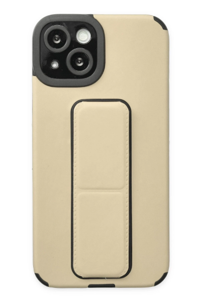 Newface iPhone 14 Plus Kılıf Mega Standlı Silikon - Gold resmi