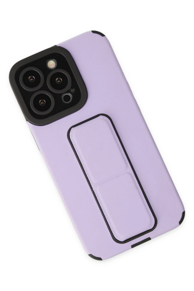 Newface iPhone 14 Pro Max Kılıf Mega Standlı Silikon - Lila resmi