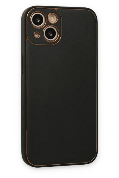 Newface iPhone 14 Plus Kılıf Coco Deri Silikon Kapak - Siyah resmi