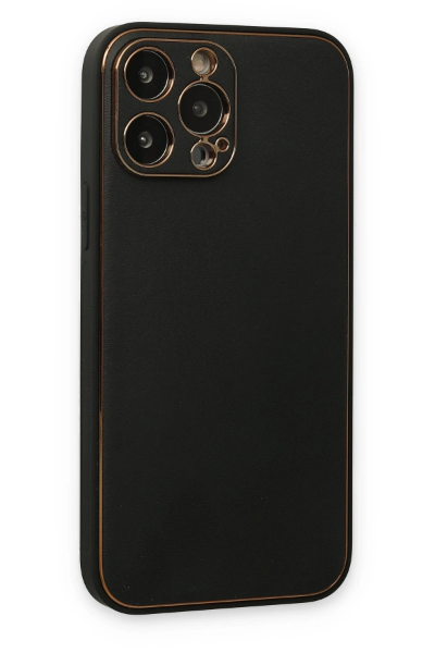 Newface iPhone 14 Pro Kılıf Coco Deri Silikon Kapak - Siyah resmi