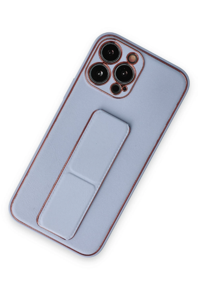 Newface iPhone 14 Pro Kılıf Coco Deri Standlı Kapak - Sky Blue resmi