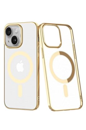 Newface iPhone 14 Plus Kılıf Element Magneticsafe Sert Kapak - Gold resmi