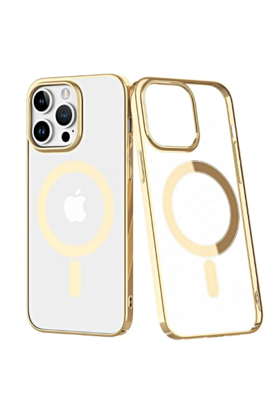 Newface iPhone 14 Pro Max Kılıf Element Magneticsafe Sert Kapak - Gold resmi