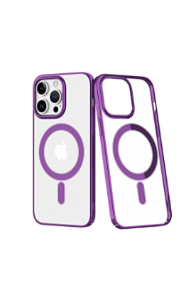 Newface iPhone 14 Pro Kılıf Element Magneticsafe Sert Kapak - Mor resmi